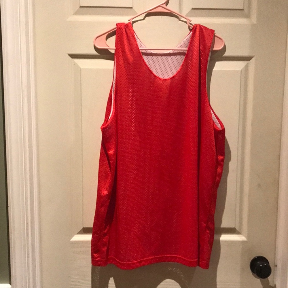 Red and white reversible jersey dress/shirt